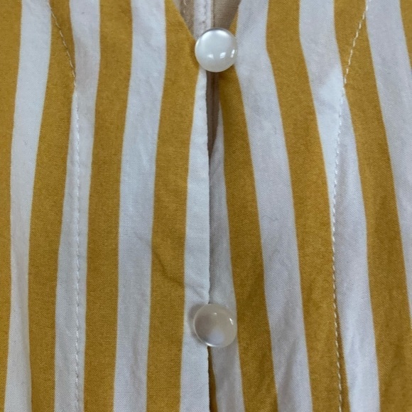 Simons Contemporaine Short Sleeve Mustard Crop Tie Shirt. Size S - Picture 3 of 8